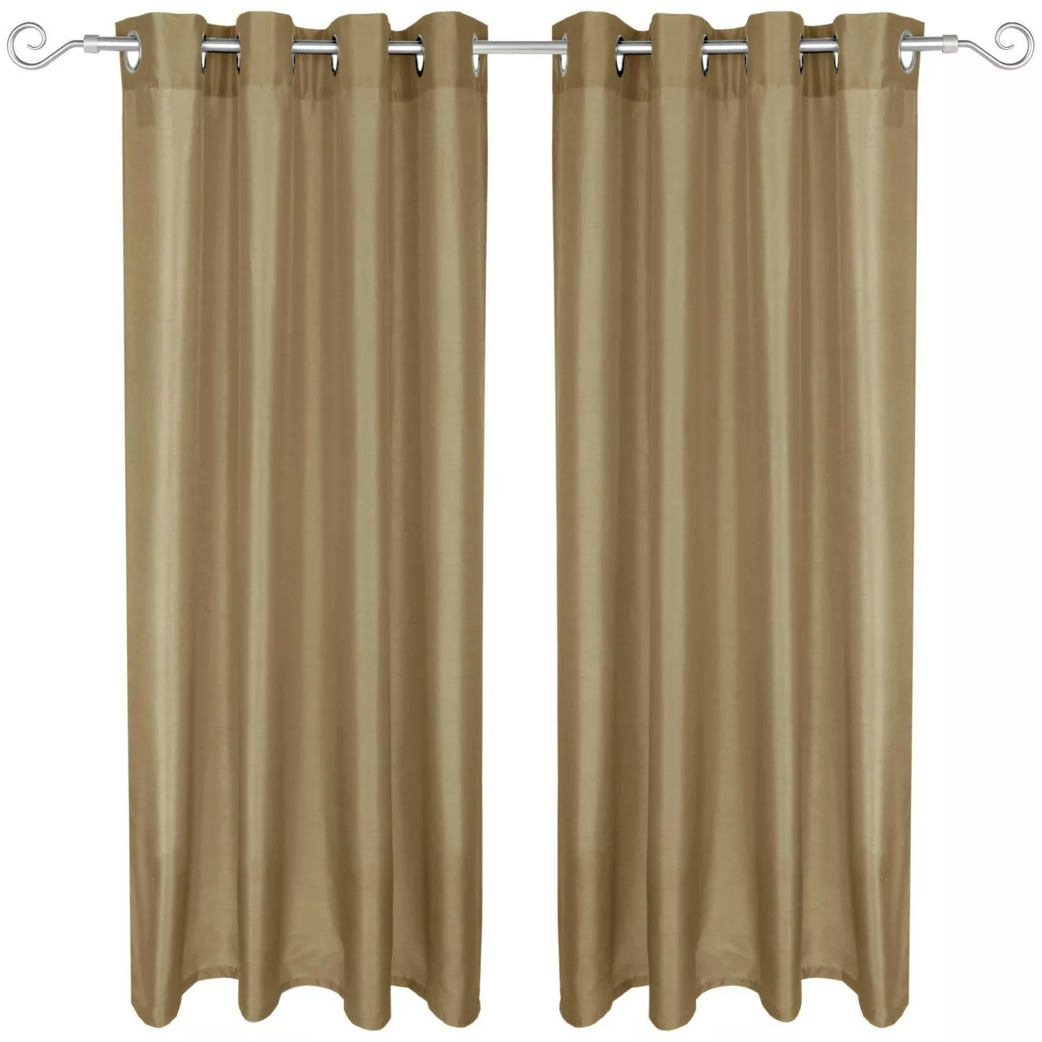 Arsvita 2er Pack Gardine Blickdicht Alessia mit Ösen 140 cm x 245 cm Taupe günstig online kaufen