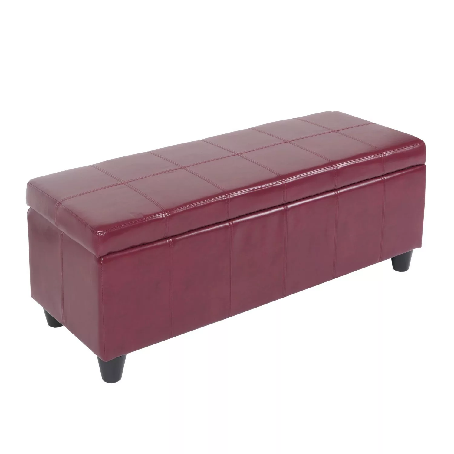 MCW Sitzbank mit Aufbewahrung Arezzo LEDER 112x45x45cm Rot günstig online kaufen