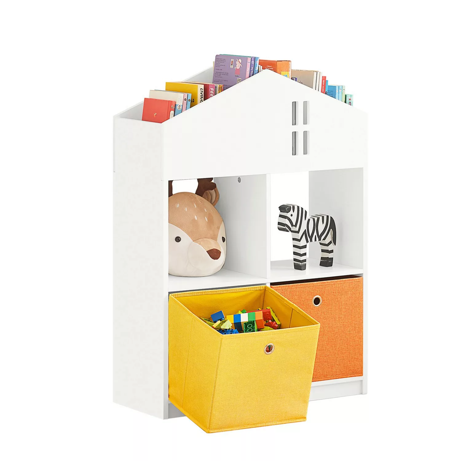 SoBuy Kinder Bücherregal mit Haus-Design Kinderregal Spielzeugregal Weiß KM günstig online kaufen