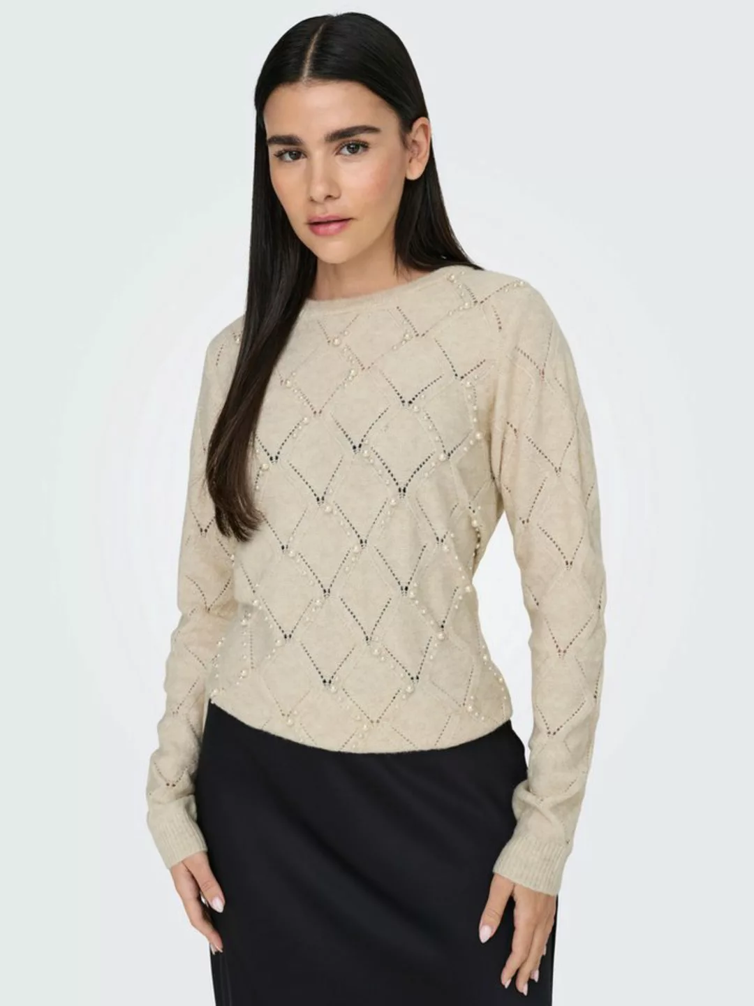 ONLY Rundhalspullover ONLLIANA LIFE LS PEARL O-NECK CC KNT günstig online kaufen