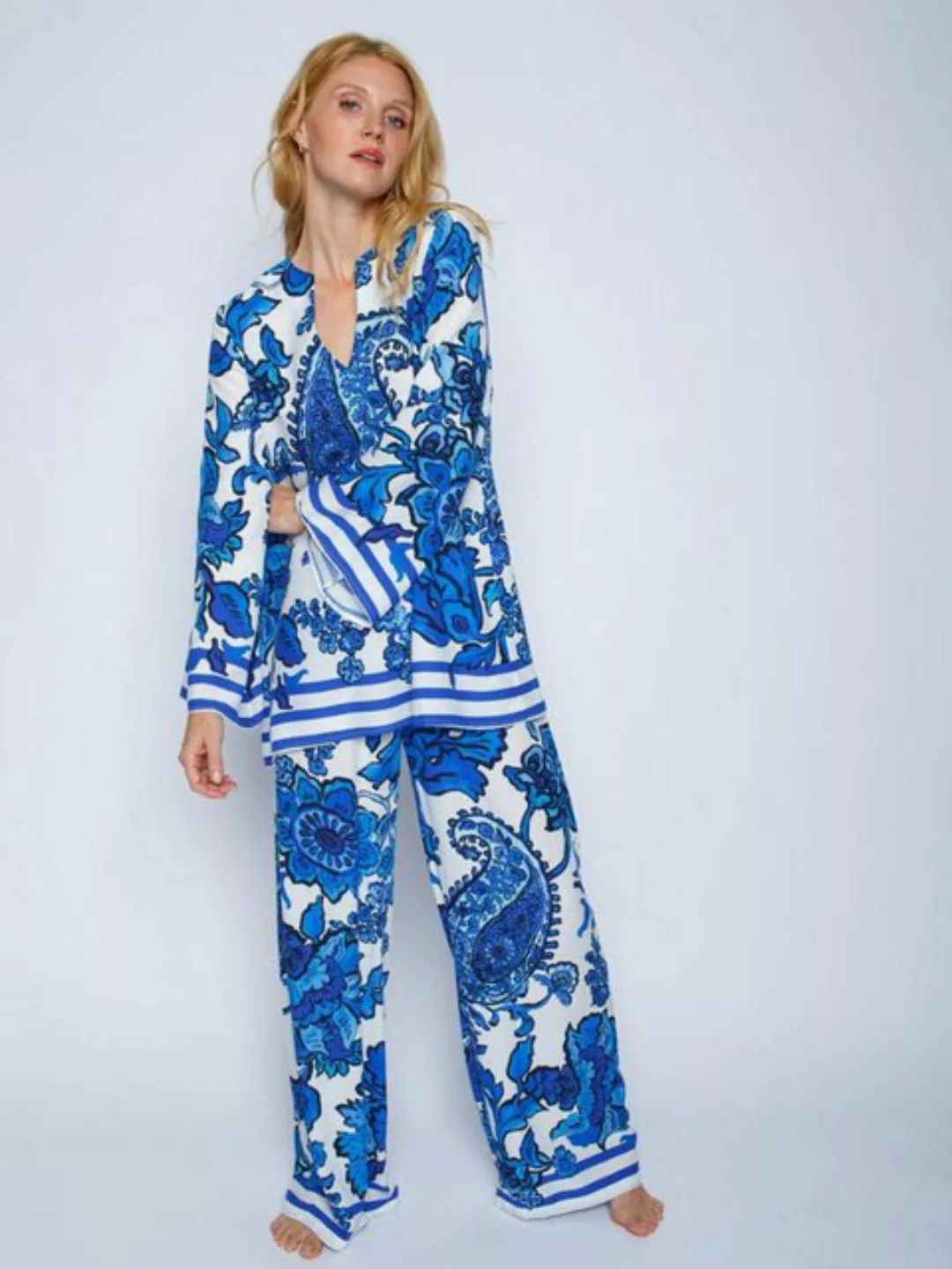 Emily Van Den Bergh Tunika Tunikabluse Paisley Azur günstig online kaufen