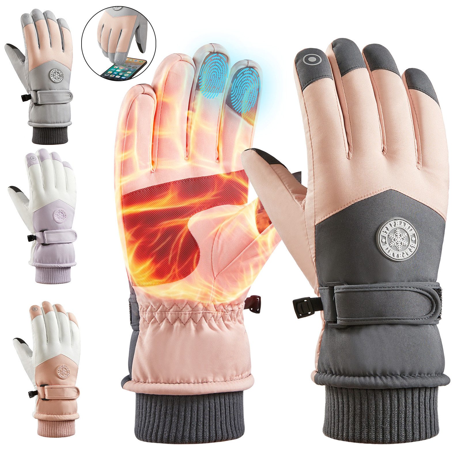 Sunicol Skihandschuhe Wasserdichte Touchscreen Winterhandschuhe Warm günstig online kaufen