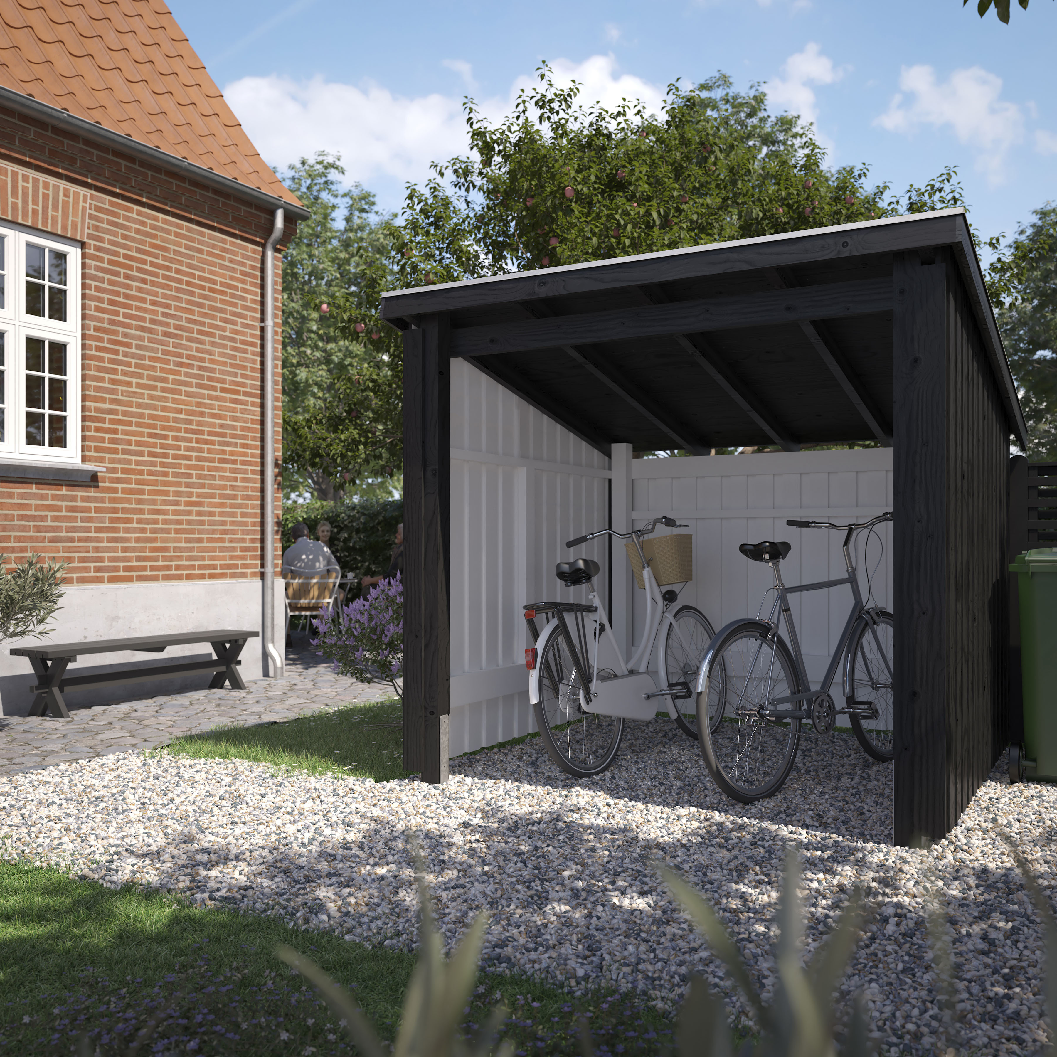 PLUS Gartenhaus "Nordic", (Packung), Fahrradunterstand offen, inkl. Dachpap günstig online kaufen