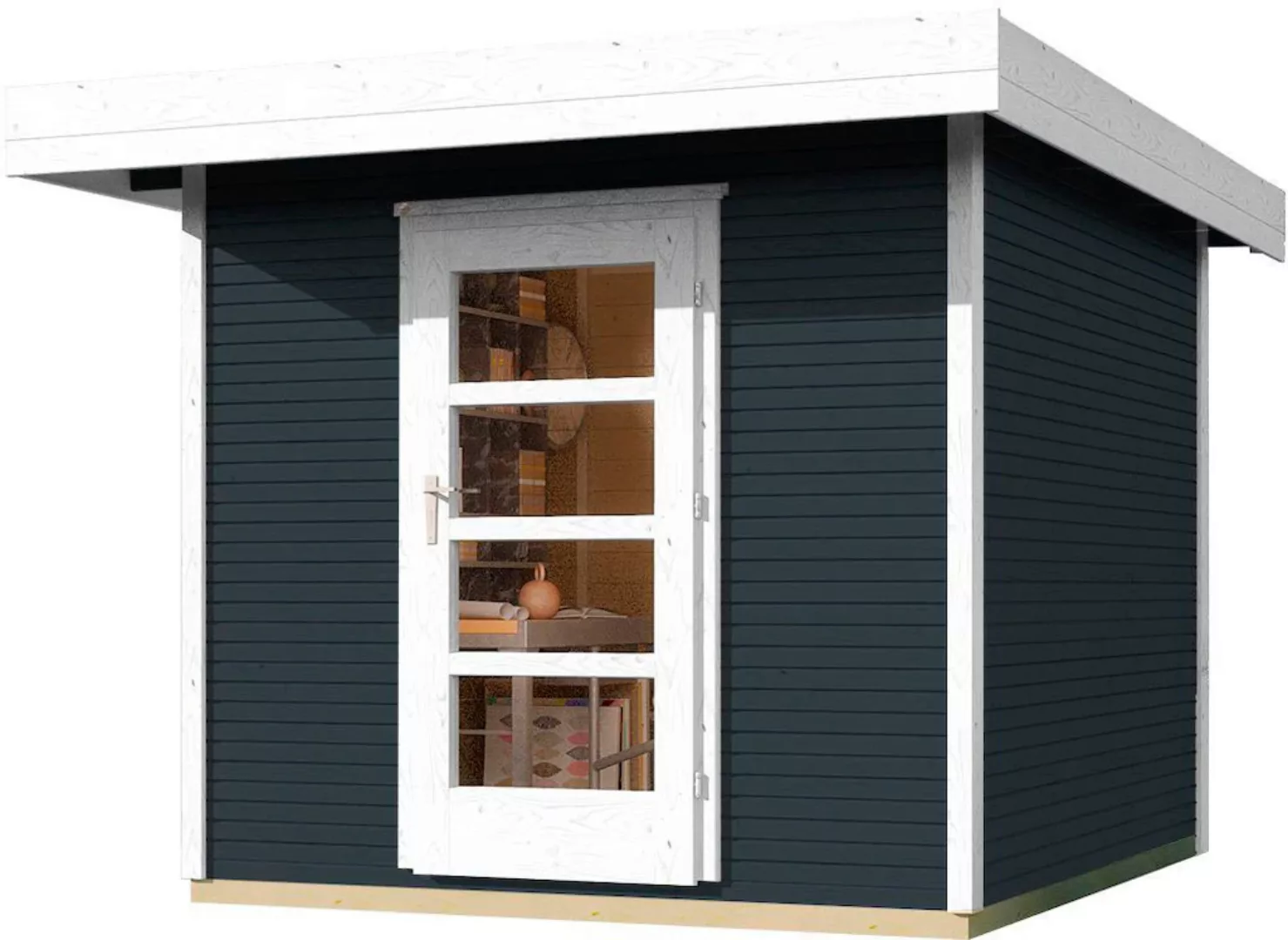 Weka Holz-Gartenhaus WekaLine Flachdach Lasiert 295 cm x 377 cm günstig online kaufen