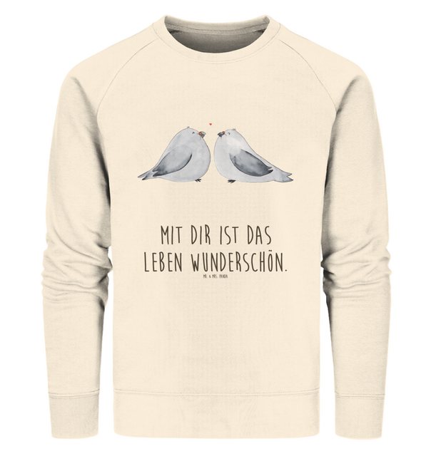 Mr. & Mrs. Panda Longpullover Größe XXL Turteltauben Liebe - Natural Raw - günstig online kaufen