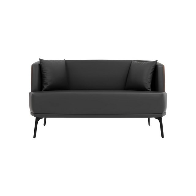 Xlmoebel 2-Sitzer Schwarzes Wohnzimmer-Zweisitzer-Polstersofa aus Kunstlede günstig online kaufen