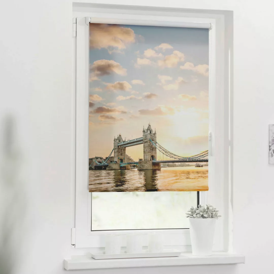 Verdunkelungsrollo Tower Bridge rot B/L: ca. 80x150 cm günstig online kaufen