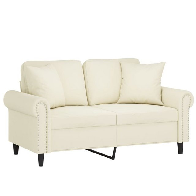 vidaXL Sofa 2-Sitzer-Sofa mit Zierkissen Creme 120 cm Samt günstig online kaufen