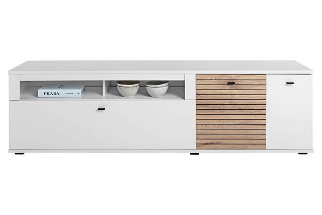 xonox.home TV-Schrank TV Lowboard ROVIGO, 195 x 43 cm, Weiß matt, Nox Eiche günstig online kaufen