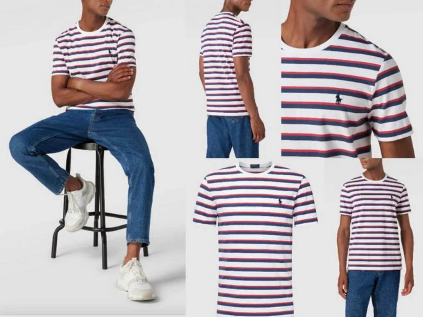 Ralph Lauren T-Shirt POLO RALPH LAUREN Striped Tee T-Shirt Shirt Custom Sli günstig online kaufen