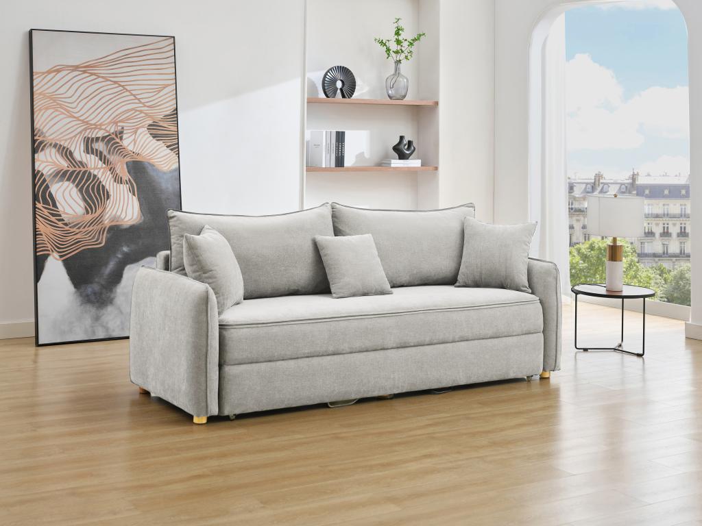 Sofa mit Schlaffunktion 3-Sitzer - Sitzfläche mit Memory Schaum - Stoff - G günstig online kaufen