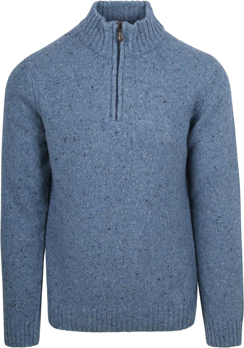 Suitable Half Zip Pullover Tweed Wool Blend Blau - Größe XL günstig online kaufen