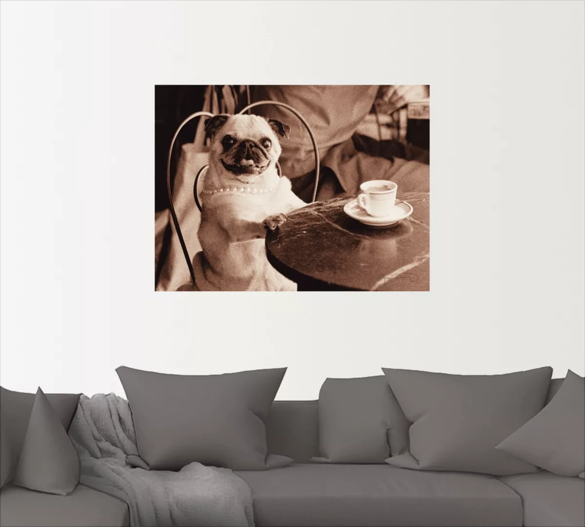 Artland Wandbild »Kaffee Mops«, Haustiere, (1 St.) günstig online kaufen