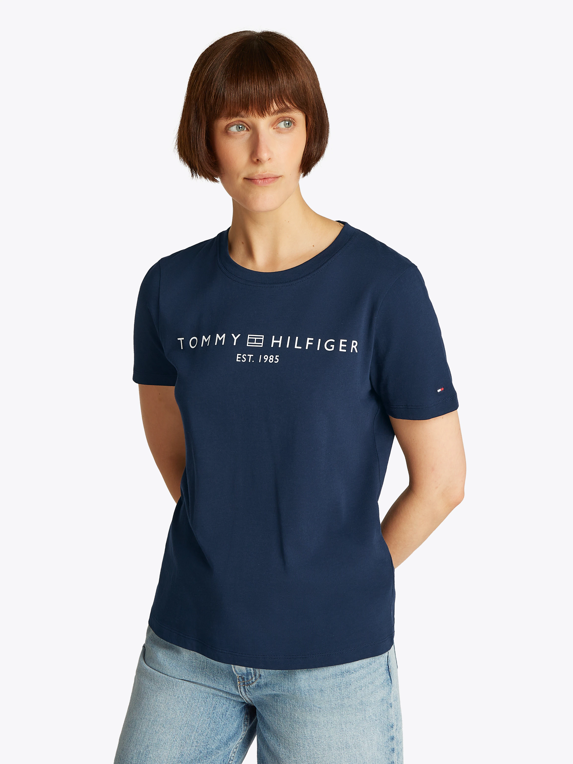 Tommy Hilfiger T-Shirt "REG CORP LOGO C-NK SS", mit Logoschriftzug günstig online kaufen