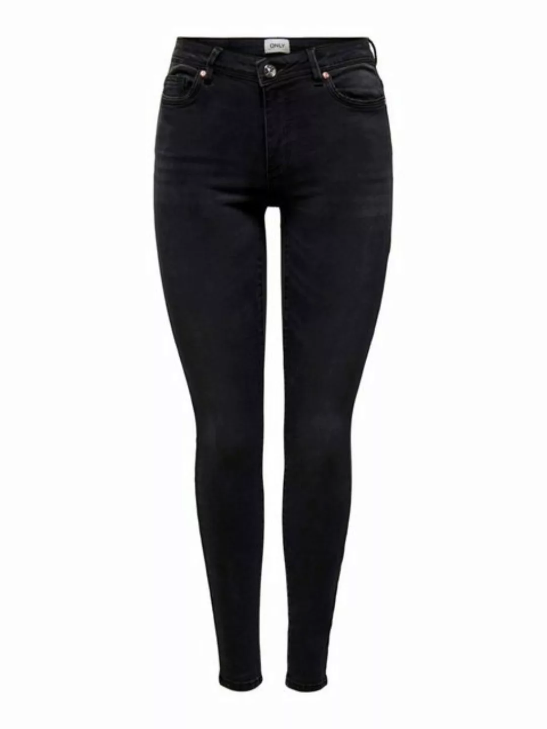 Only Damen Jeans ONLWAUW MID SK BJ1097 Skinny Fit - Schwarz - Washed Black günstig online kaufen