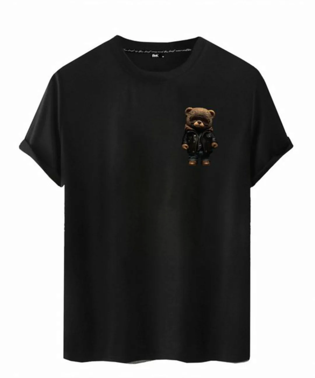 RMK T-Shirt Herren Shirt Rundhals Basic Druck (Teddybär Sonnenbrille Lederj günstig online kaufen