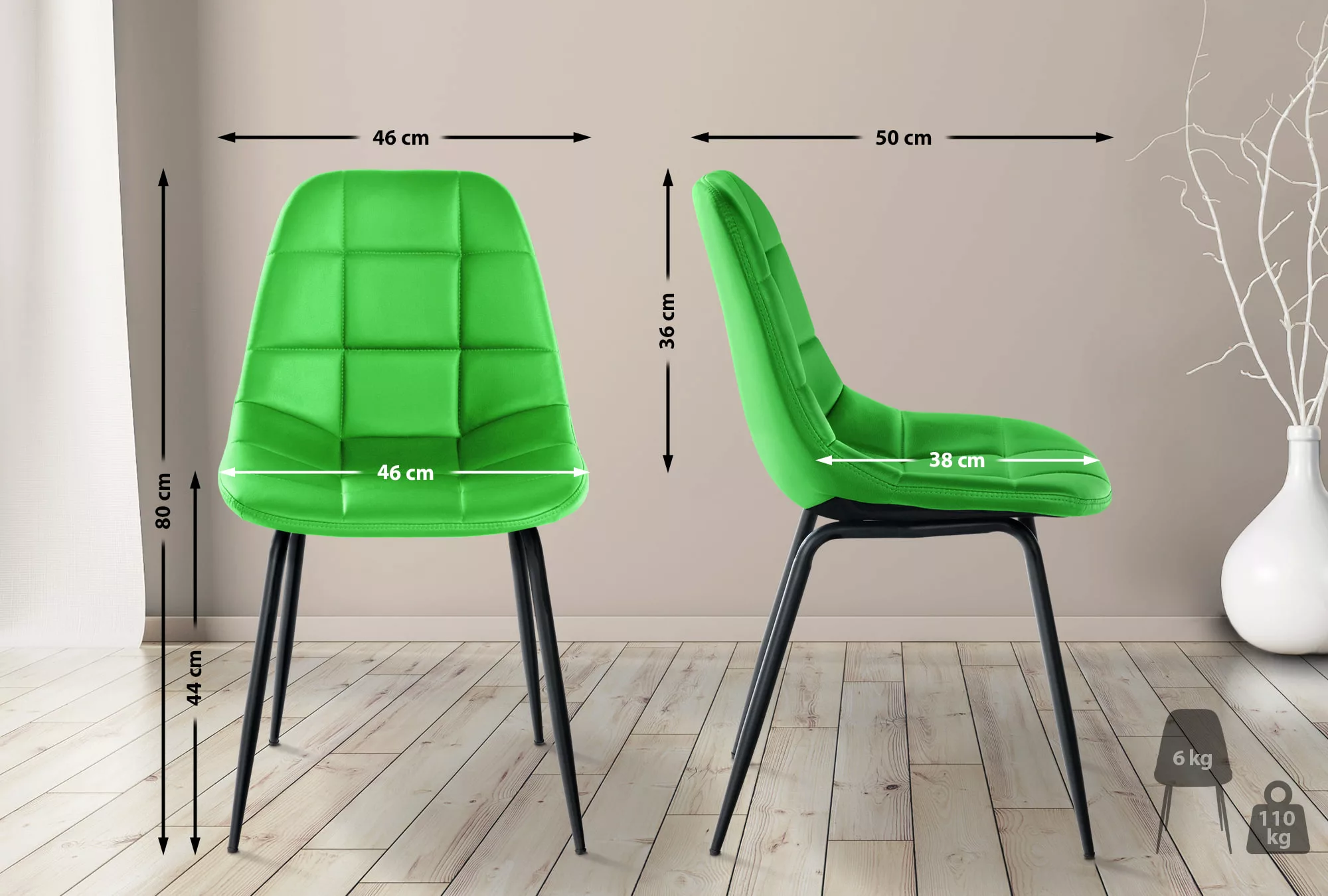 Stuhl Tom Kunstleder Grün günstig online kaufen