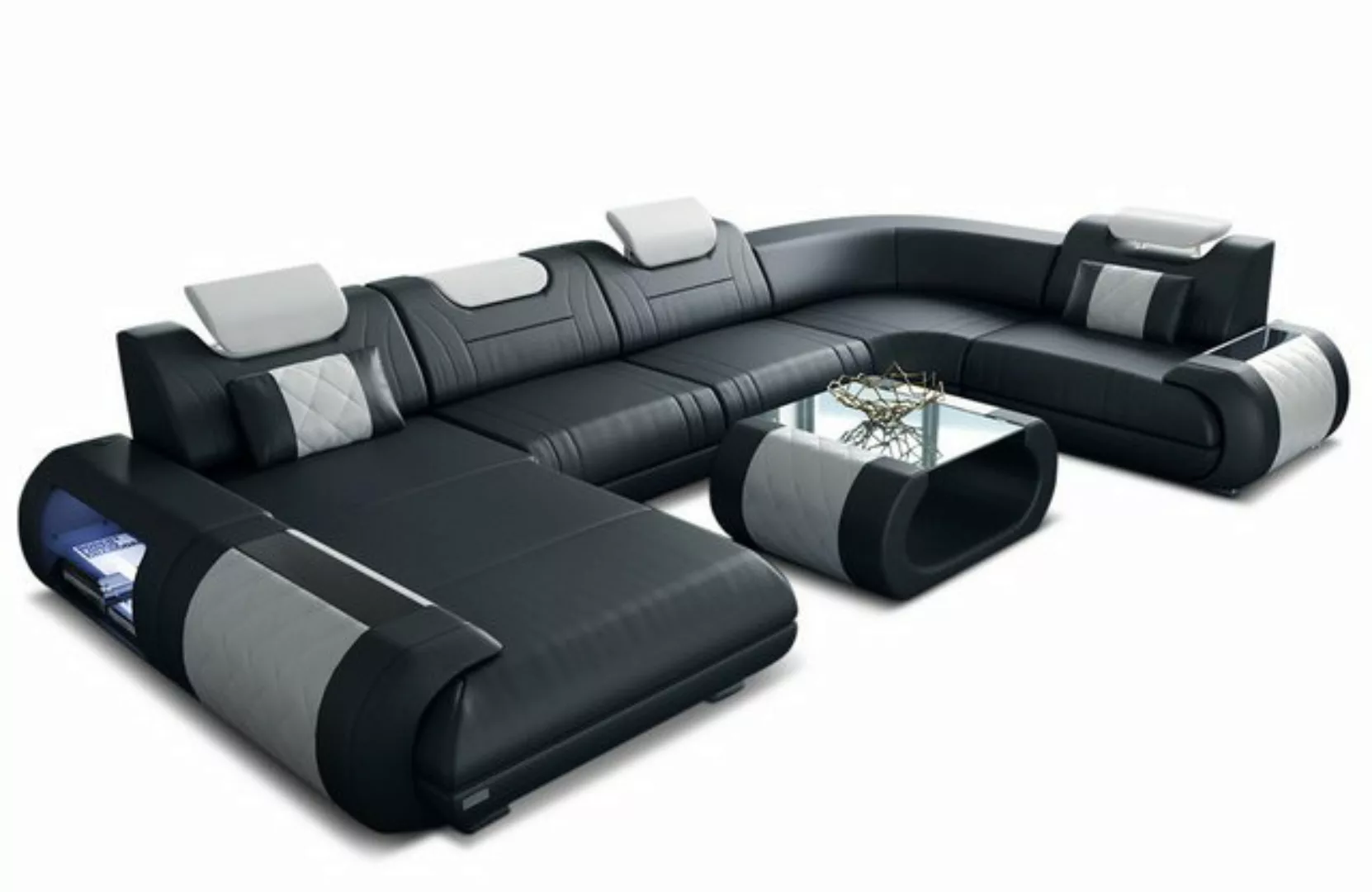 Sofa Dreams Wohnlandschaft Ledersofa Rimini U Form Ledercouch Leder Sofa, C günstig online kaufen