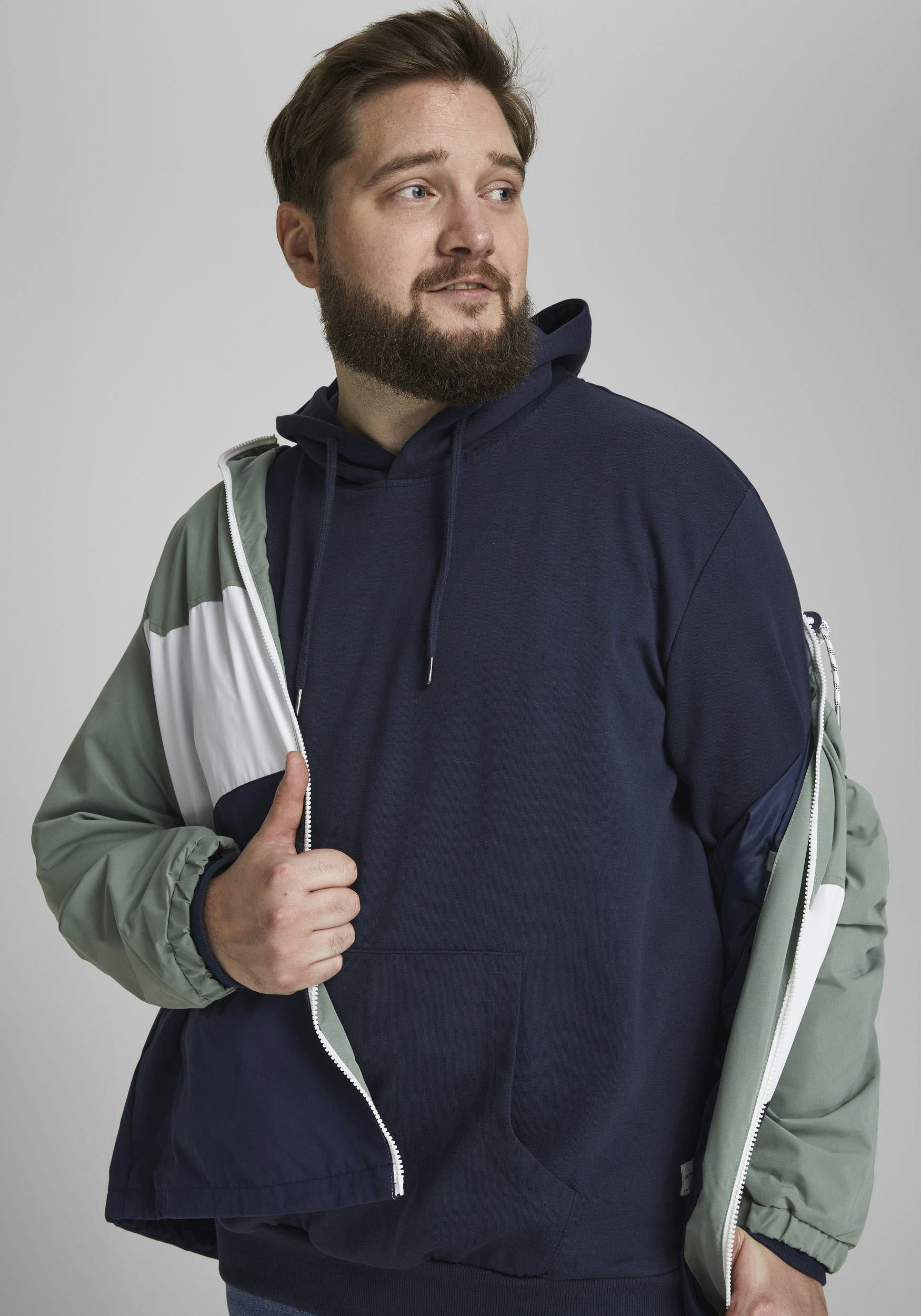 Jack & Jones Herren Hoodie Kapuzenpullover JJEBASIC - Regular Fit Plussize günstig online kaufen