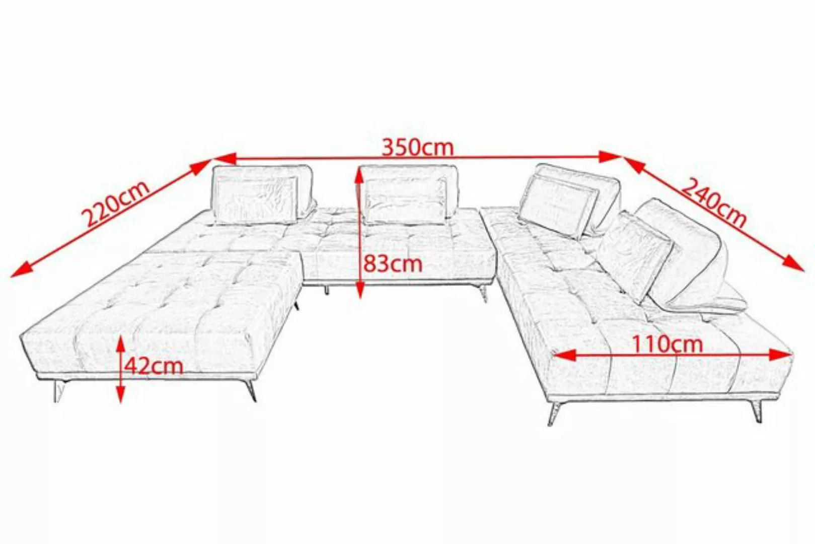 KAWOLA Ecksofa WIOLO, Sofa Leder mit Hocker verschiedene Farben günstig online kaufen