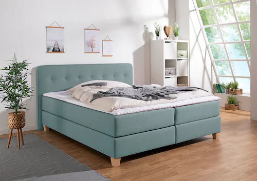 Home affaire Boxspringbett "Fargo", inkl. Topper, in 3 Matratzenarten, in S günstig online kaufen