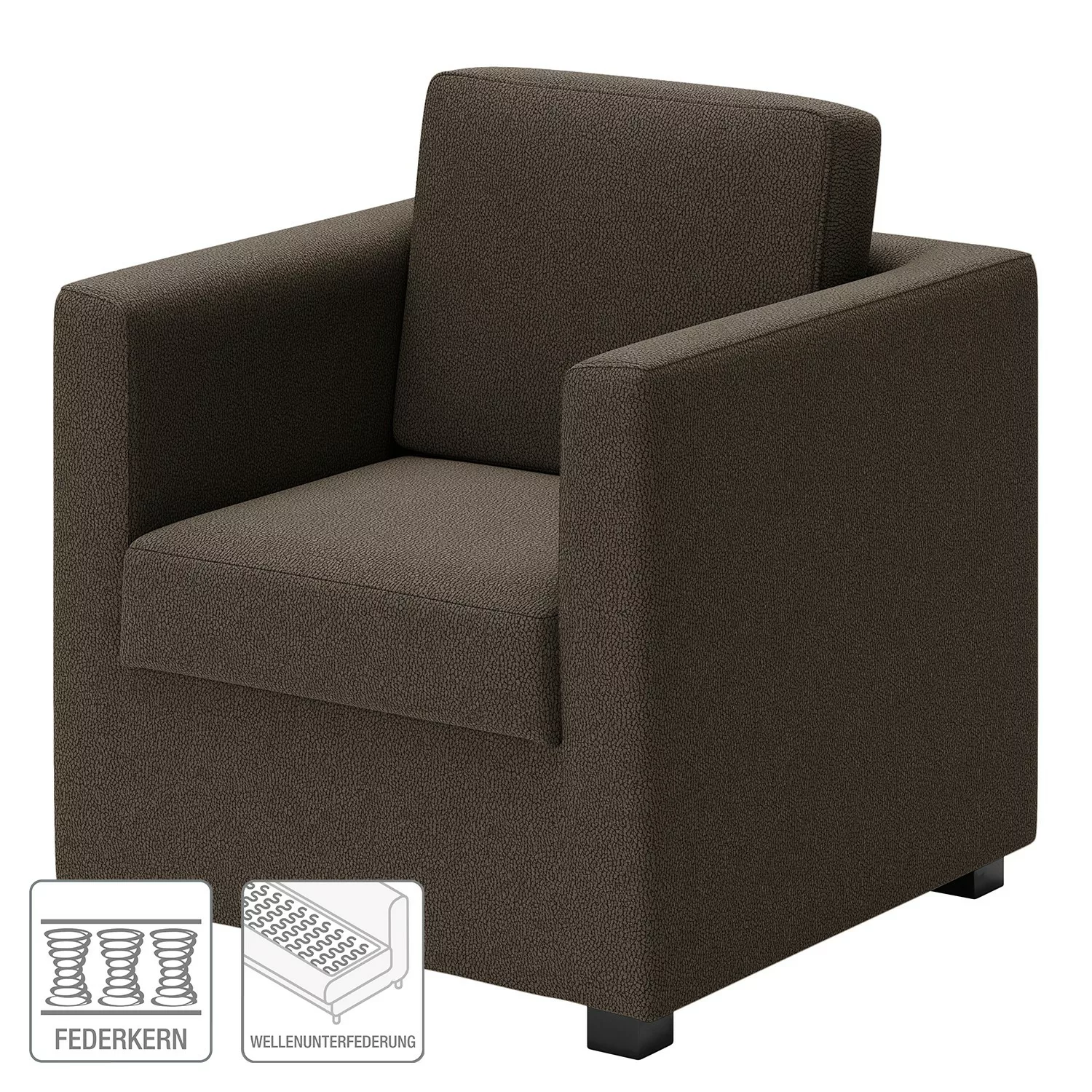 home24 loftscape Sessel Deven XIII Dunkelbraun Microfaser 74x83x74 cm (BxHx günstig online kaufen