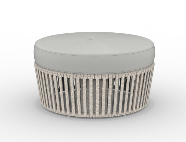 Outdoor Puff/Hocker Daisy Rope matt weiß, grau-grigio günstig online kaufen
