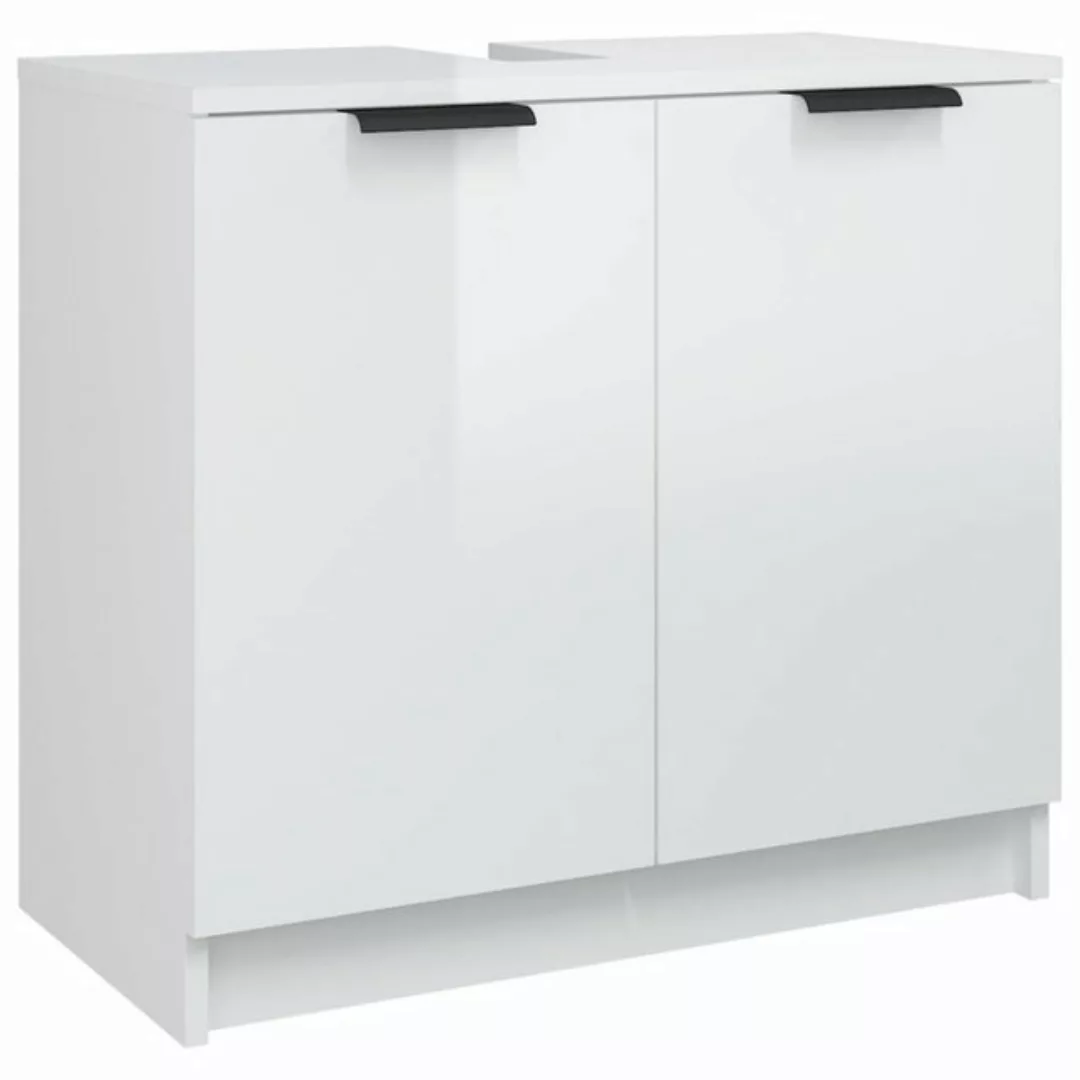vidaXL Fächerschrank Badschrank Hochglanz-Weiß 64,5x33,5x59 cm Holzwerkstof günstig online kaufen