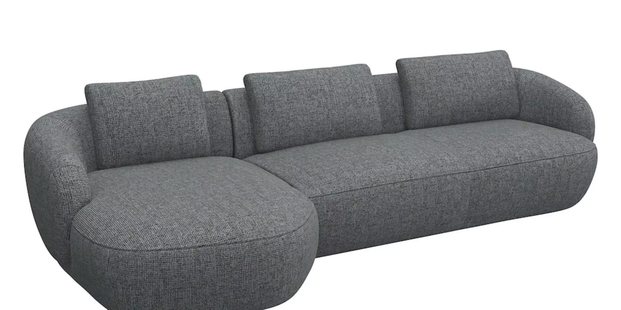 FLEXLUX Wohnlandschaft "Torino, rund, L-Form, Sofa-Ecke mit Recamiere, Long günstig online kaufen