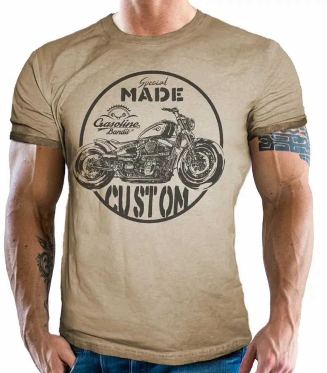 GASOLINE BANDIT® T-Shirt für Biker Racer Motorrad Fans - Special Custom günstig online kaufen