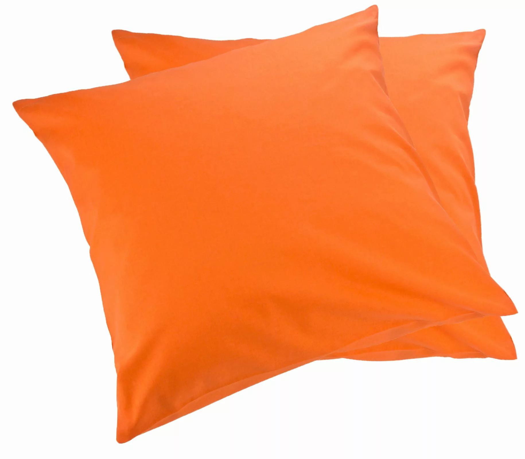 2er Pack MOON-Luxury Linon Kissenbezug 100% Baumwolle-orange-40x80 günstig online kaufen