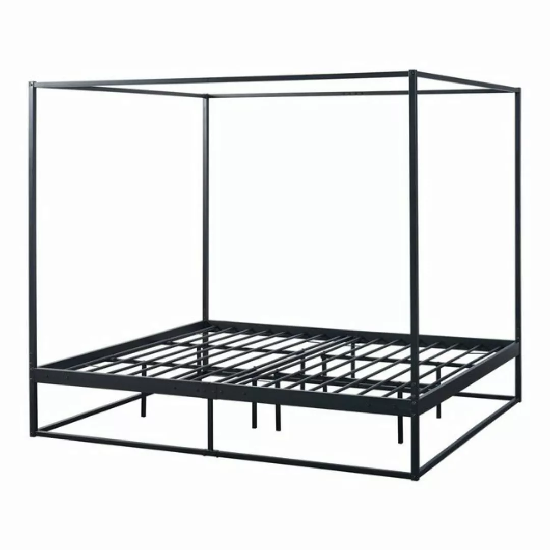 en.casa Himmelbett, »Kristianstad« mit Lattenrost Metall Schwarz 180 x 200 günstig online kaufen