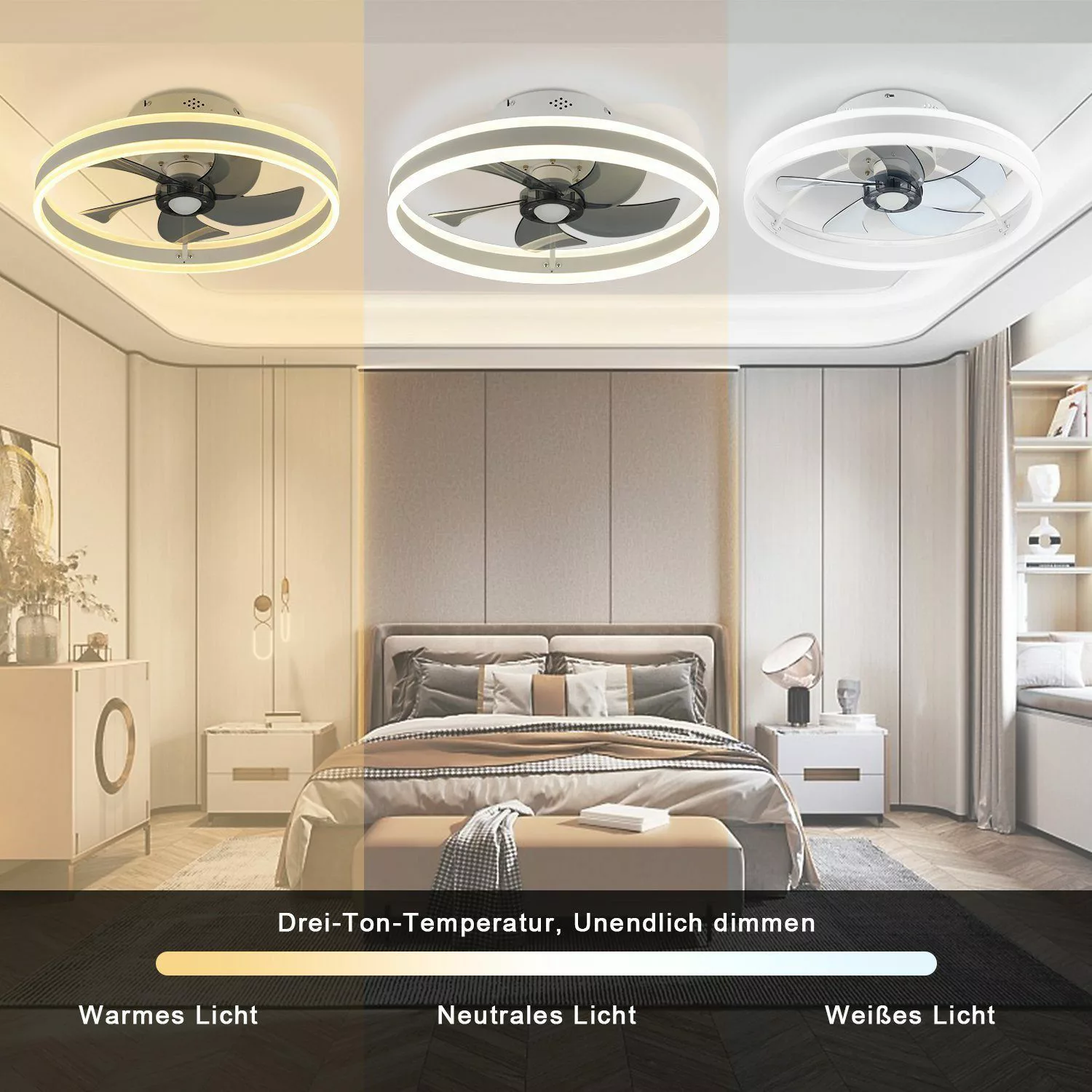 WILGOON Deckenventilator 36W Ventilator Deckenleuchte, 6 günstig online kaufen