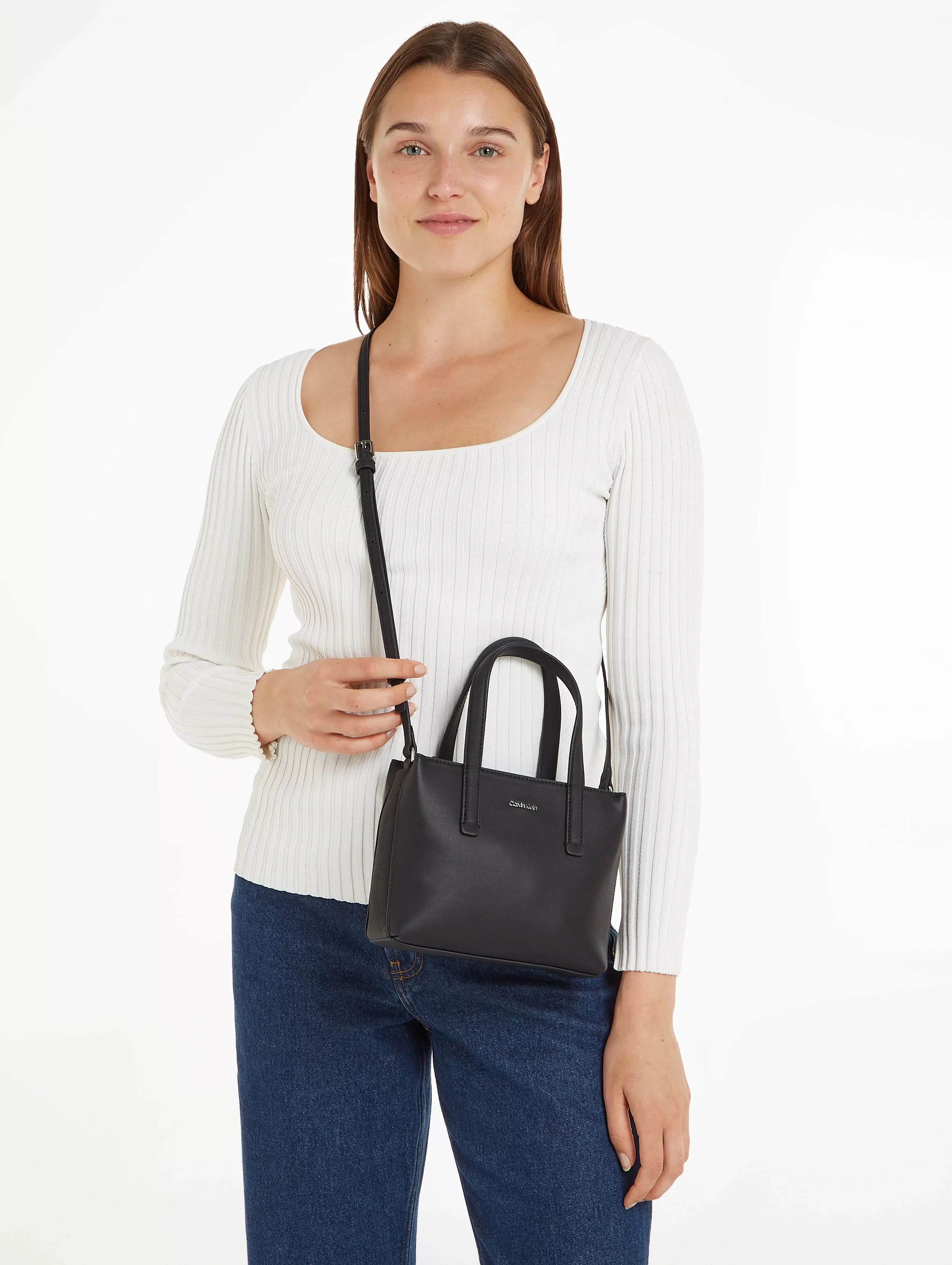 Calvin Klein Shopper "CK MUST MINI TOTE PU/NUBUCK", Handtasche Damen Henkel günstig online kaufen
