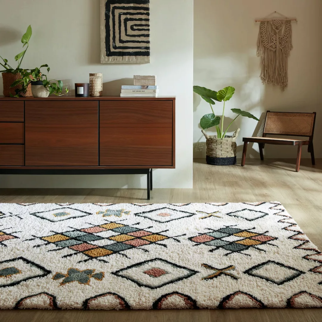 FLAIR RUGS Wollteppich »Midar Shaggy«, rechteckig, 25 mm Höhe, Shaggy-Teppi günstig online kaufen