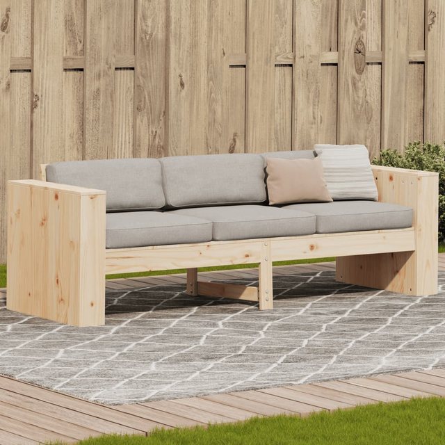 vidaXL Loungesofa Gartensofa 3-Sitzer 189x60x62 cm Massivholz Kiefer günstig online kaufen