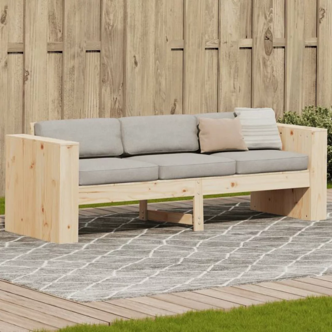 vidaXL Loungesofa Gartensofa 3-Sitzer 189x60x62 cm Massivholz Kiefer günstig online kaufen