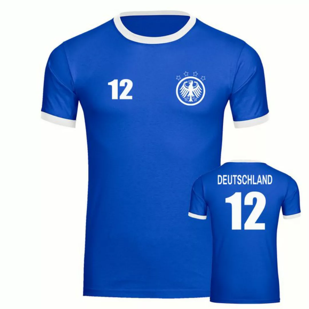 multifanshop T-Shirt Kontrast Deutschland - Adler Retro Trikot 12 - Männer günstig online kaufen