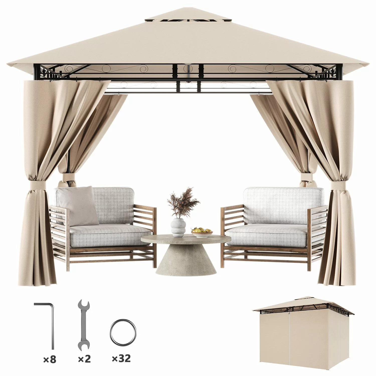 HOMALL Pavillon Gazebo Zelt 3*3/3*4 wetterfestes günstig online kaufen