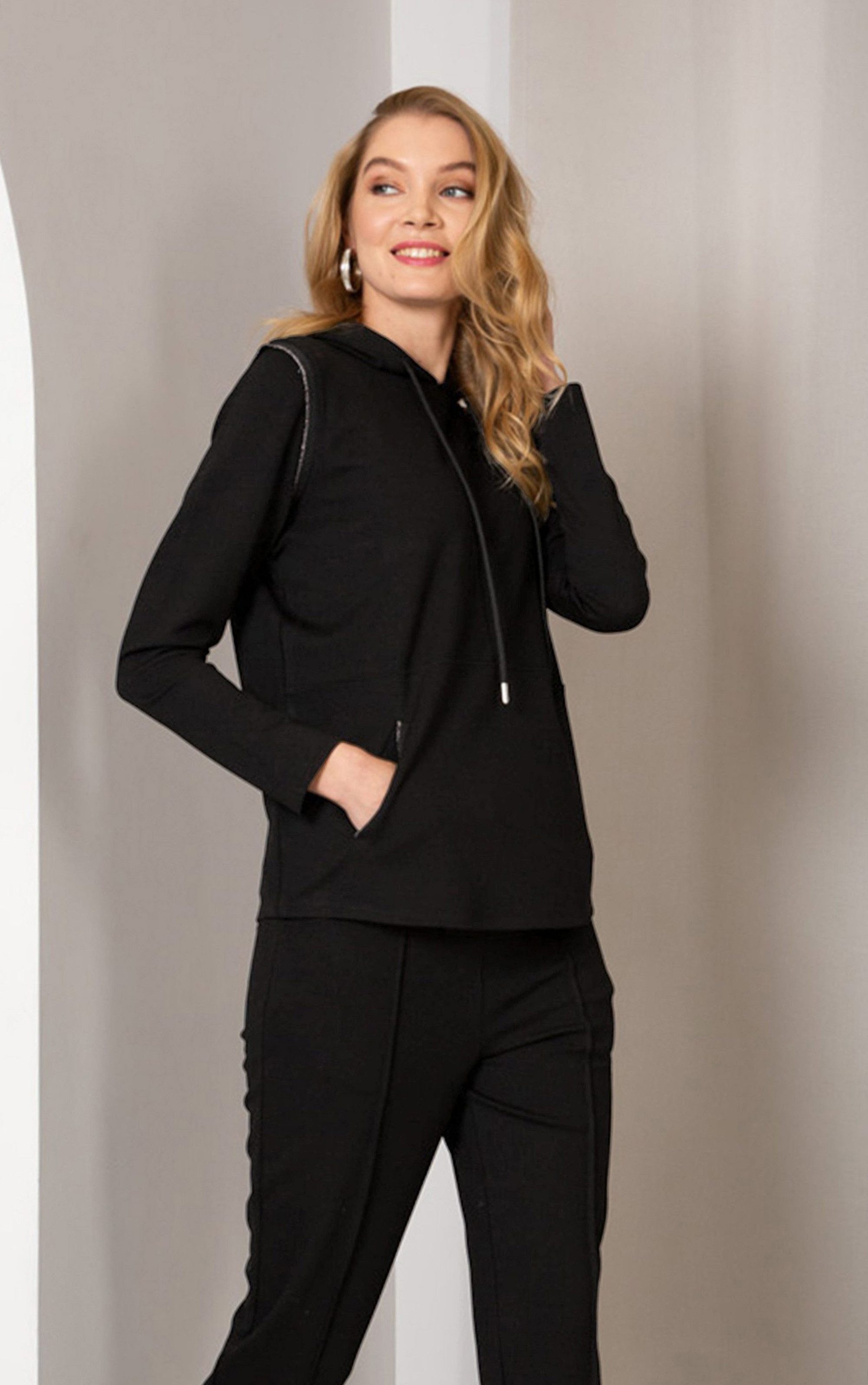 Passioni Hoodie Tunnelzug am Kragen und günstig online kaufen