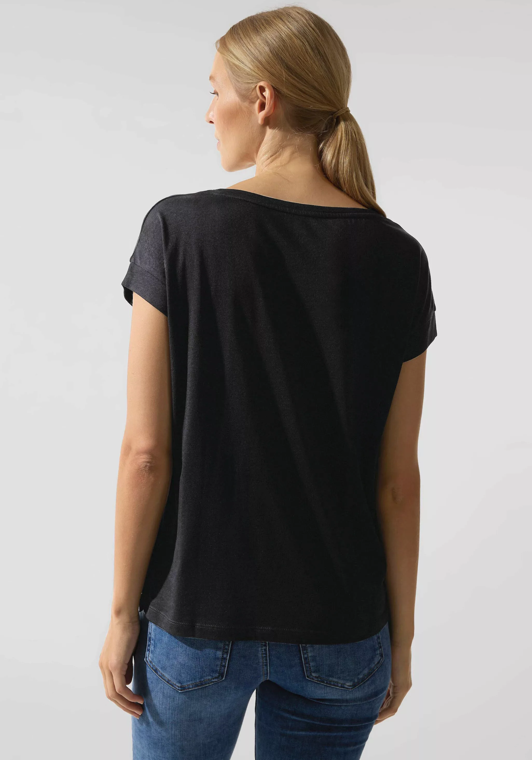 STREET ONE Shirttop mit schimmerndem Frontprint günstig online kaufen
