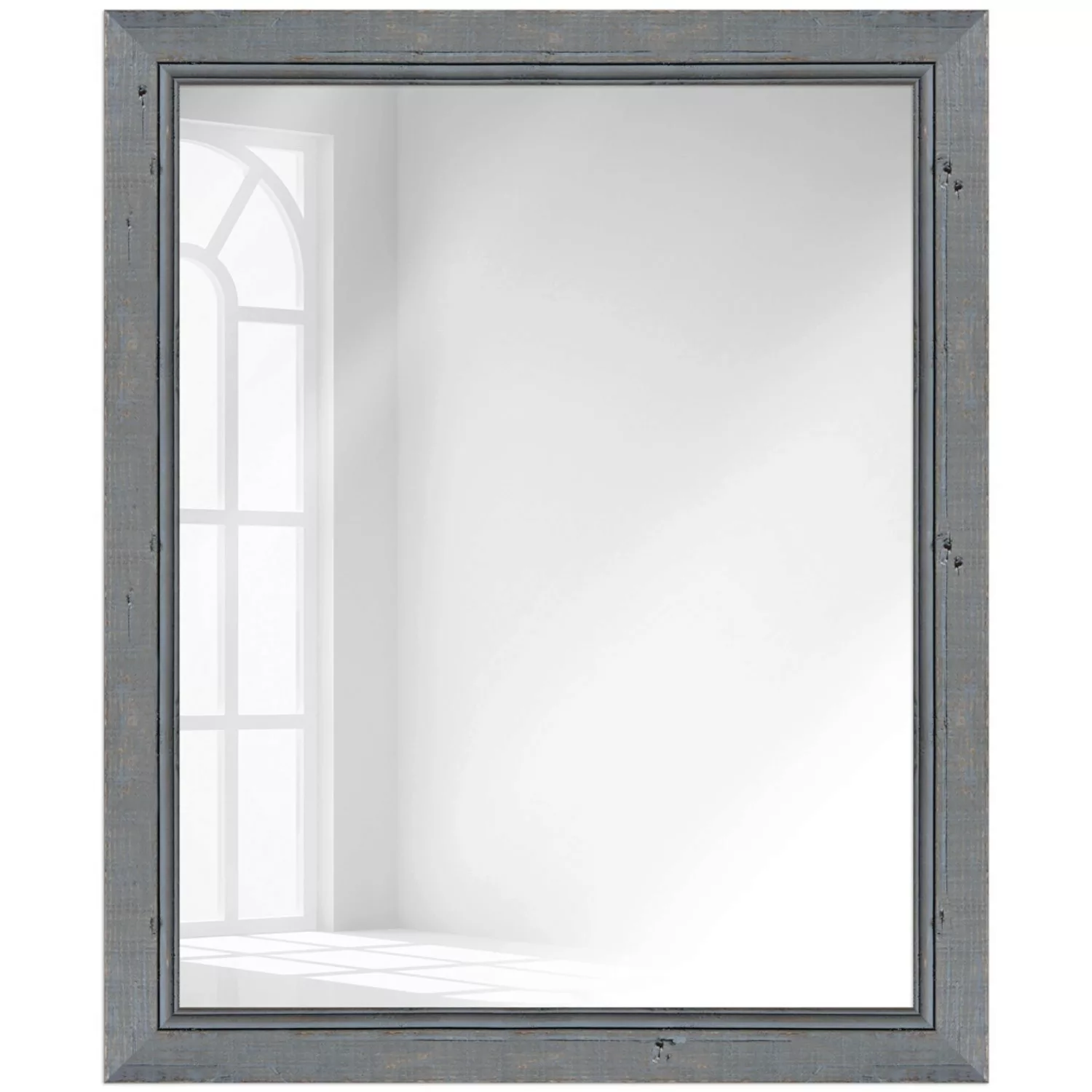 WANDStyle Wandspiegel H660 aus Massivholz in Grau 47 x 57 cm im Stil Landha günstig online kaufen