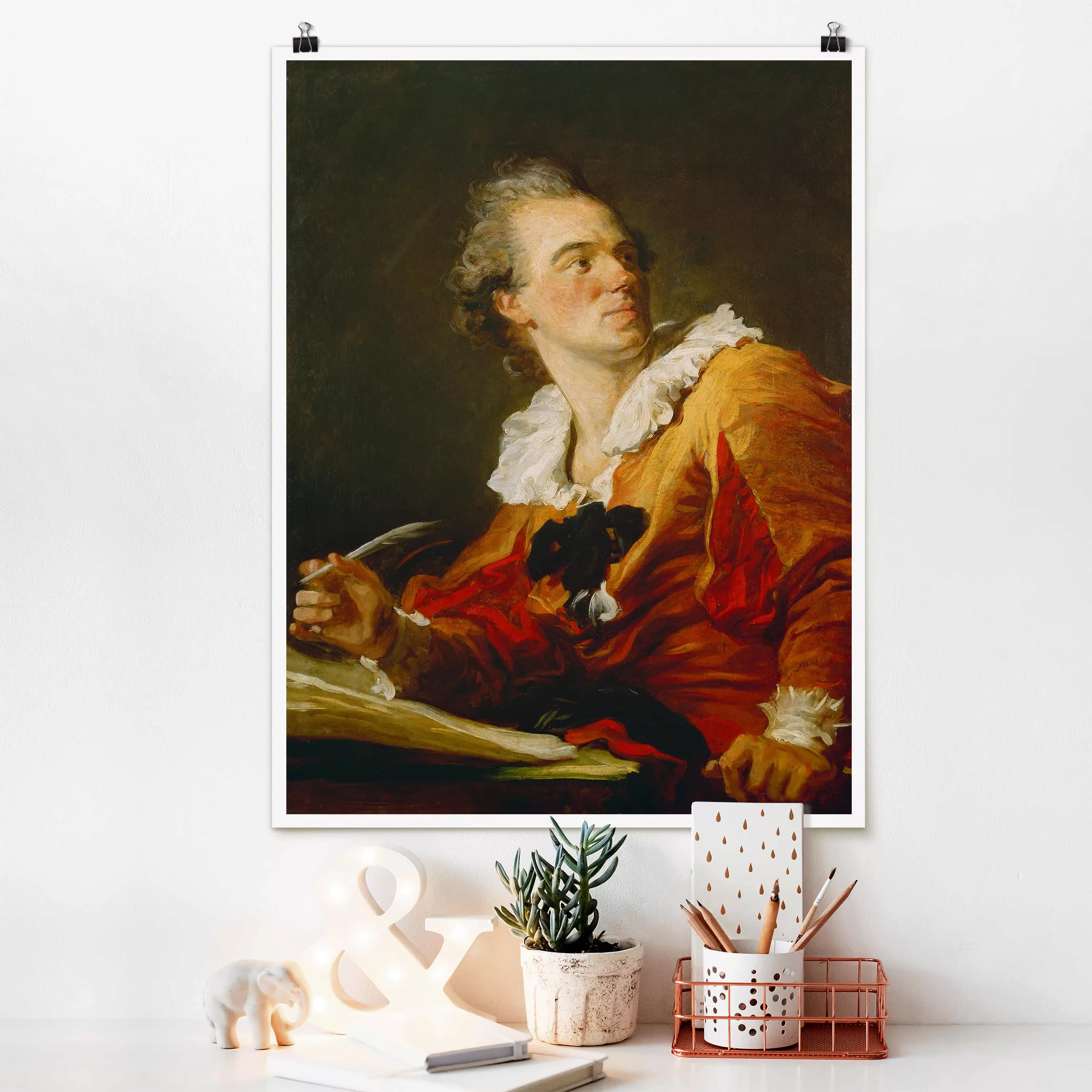 Poster Kunstdruck - Hochformat Jean Honoré Fragonard - Die Inspiration günstig online kaufen