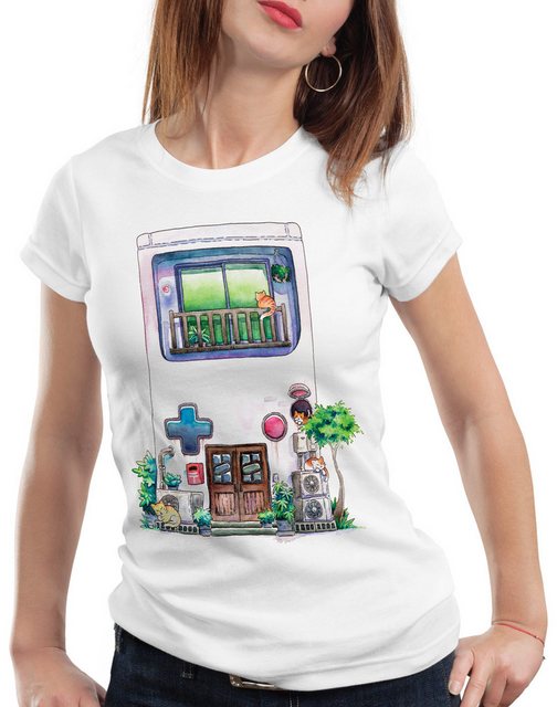 style3 T-Shirt Game Mansion pixel boy 8bit japan haus game boy retro gamer günstig online kaufen