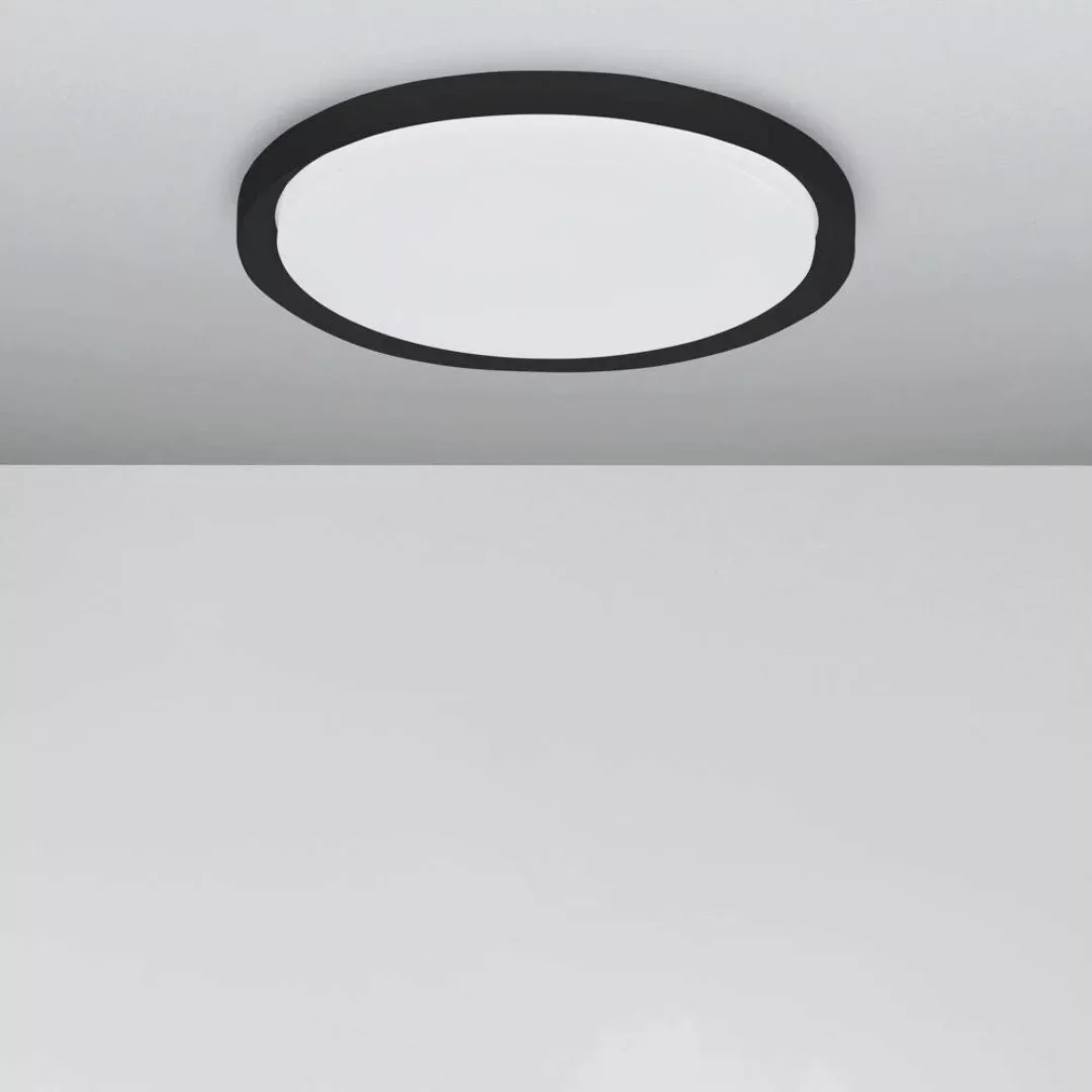 LED Deckenleuchte Troy in Schwarz 40W 2200lm günstig online kaufen