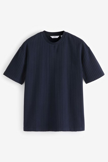 Next T-Shirt Relaxed Fit T-Shirt mit Seersucker-Struktur (1-tlg) günstig online kaufen