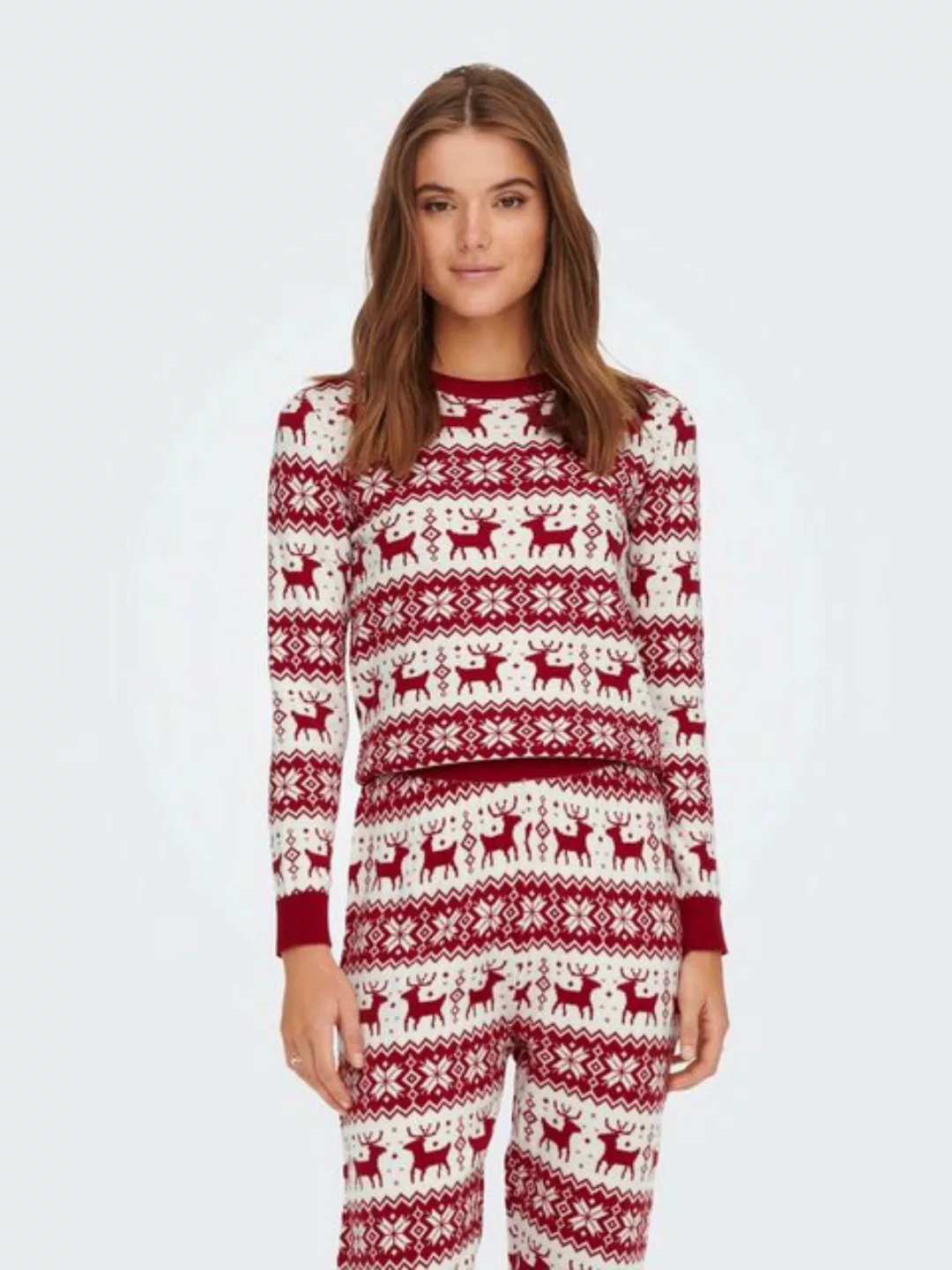 ONLY Weihnachtspullover "ONLXMAS COMFY SNOWFLAKE L/S PULLOVER KNT" günstig online kaufen