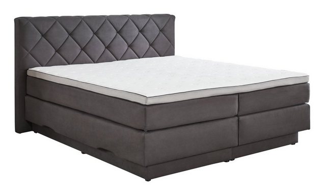 Sun Garden Boxspringbett AMARILLO, 180 x 200 cm, Anthrazit, Mikrofaser, mit günstig online kaufen