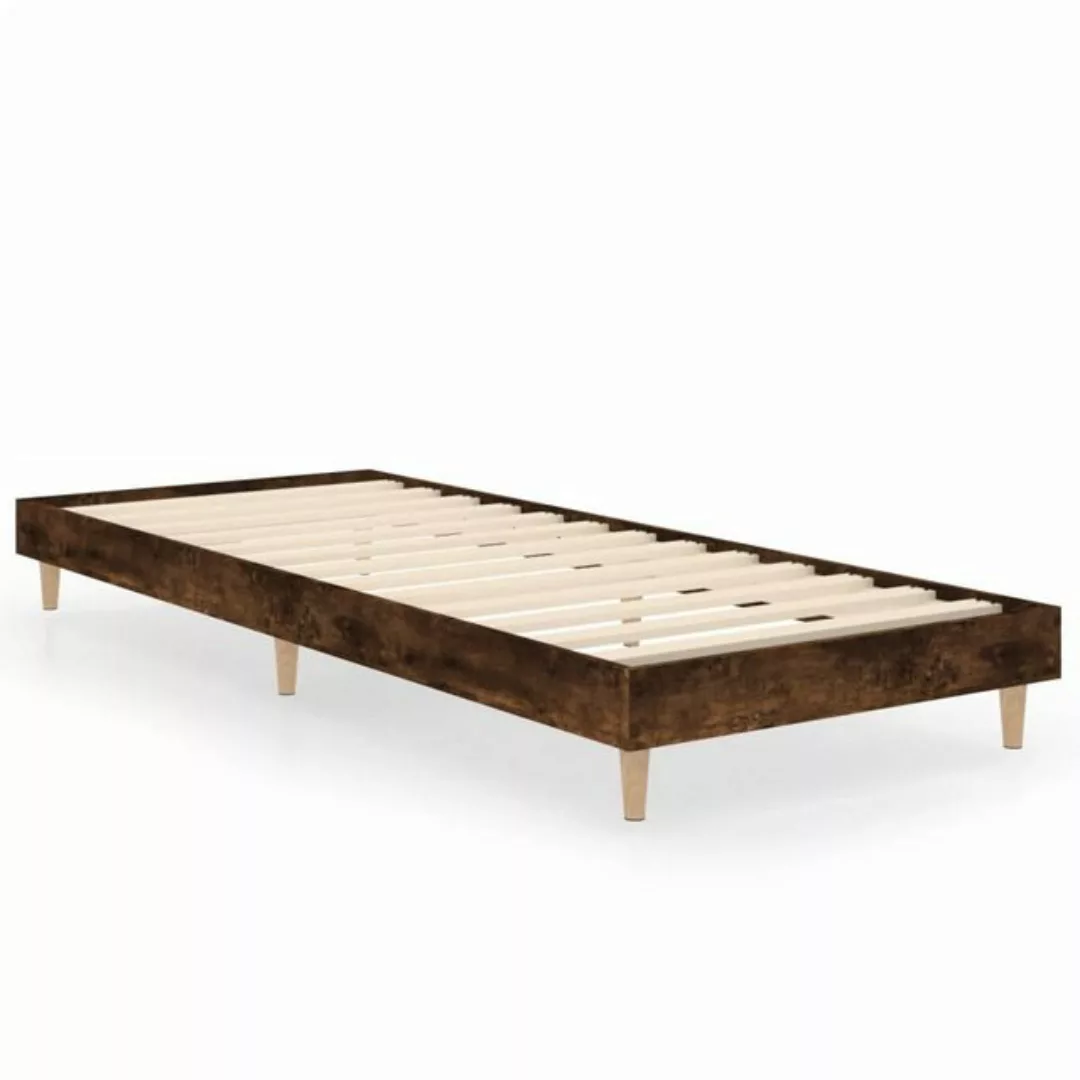 vidaXL Bett Bettgestell Räuchereiche 75x190 cm Holzwerkstoff günstig online kaufen