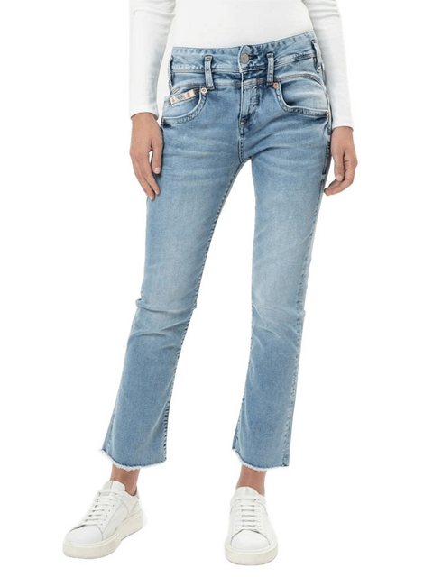 Herrlicher Bootcut-Jeans Pearl Cropped Reused Denim Offene Saumkante günstig online kaufen